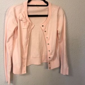 Maison Jules Pink Cardigan with Bow Size S